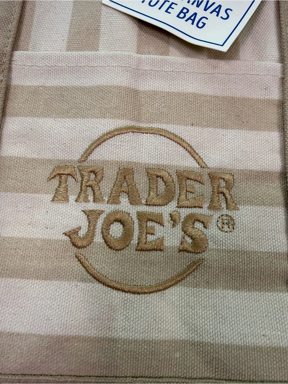 NWT Trader Joe’s Striped Mini Canvas Tote Bags Set of 4 Pastel Colors Spring